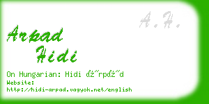 arpad hidi business card